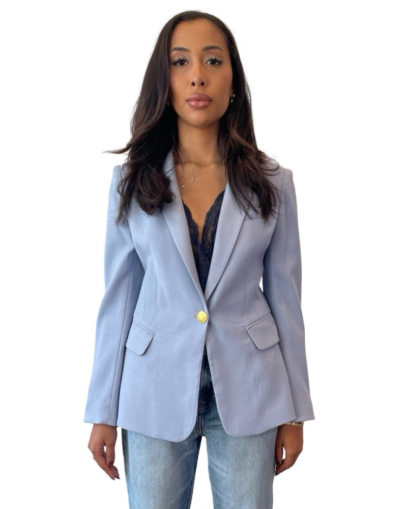 Pale Blue Single Breasted Blazer