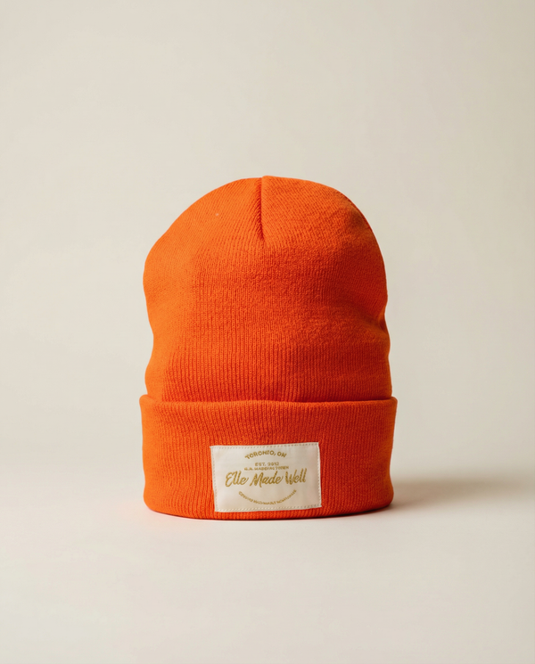 Vintage Label Beanie - Zesty Orange