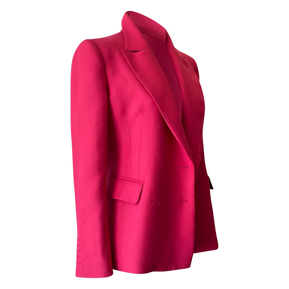 Classic Double Breasted Blazer - Dark Pink