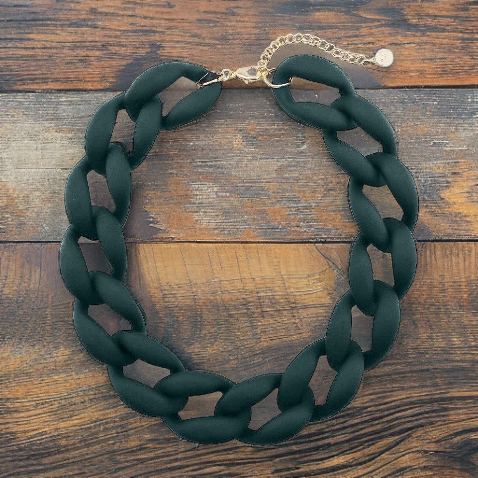 Black Acrylic Chain Necklace