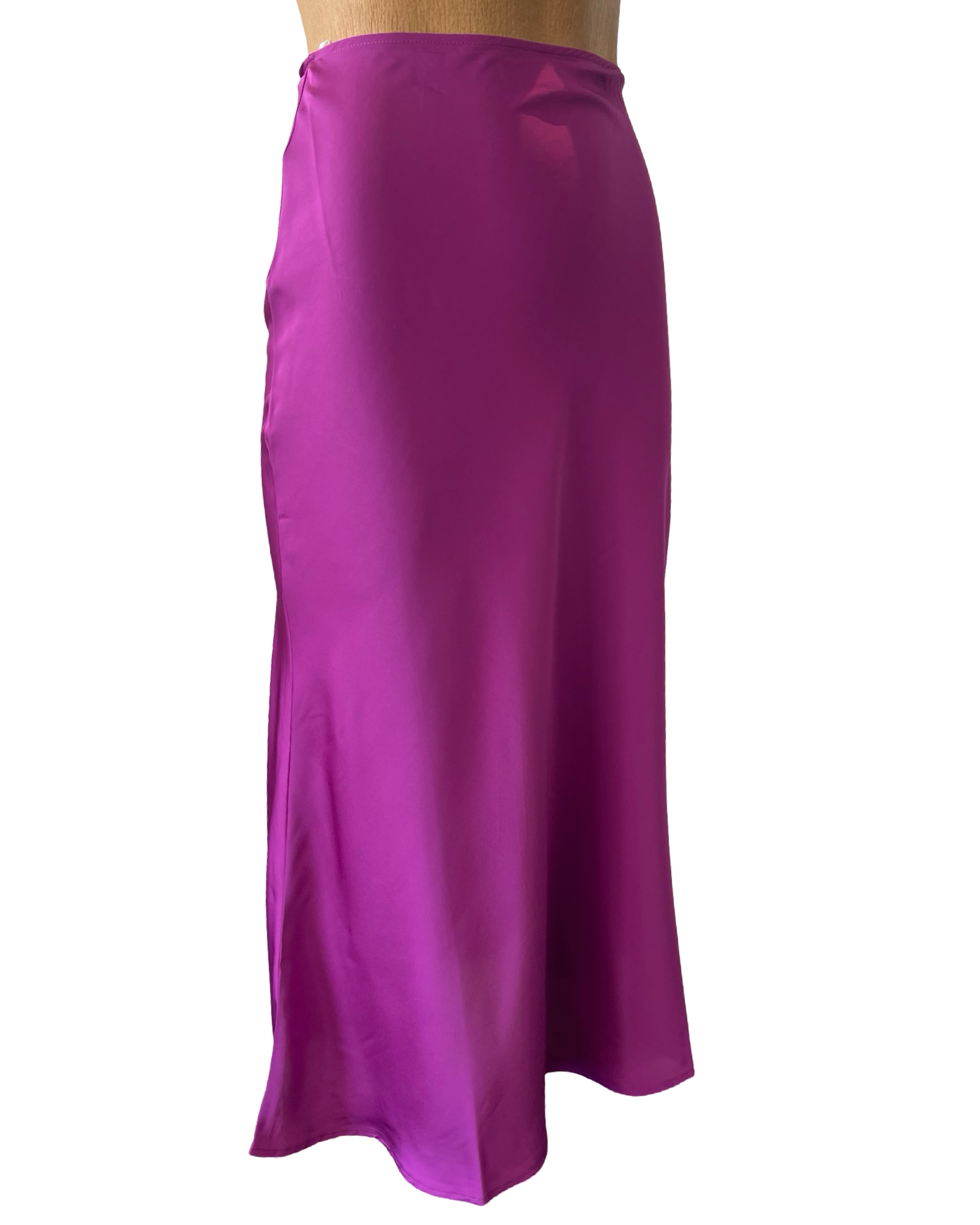 Silky Midi Skirt -Magenta