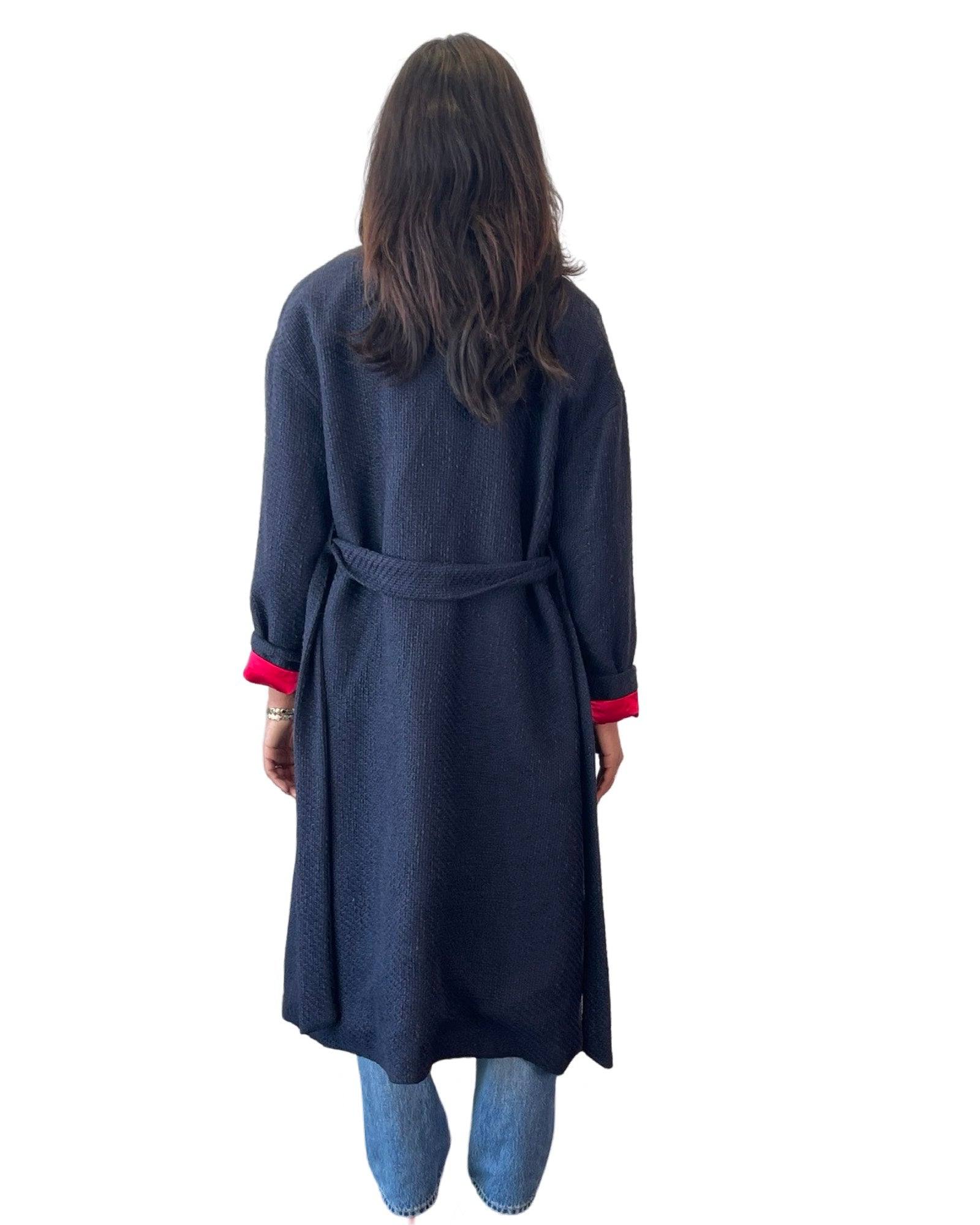 Calliope Maxi Coat - Woven Navy