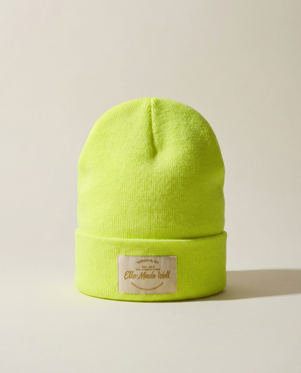 Vintage Label Beanie - Chartreuse