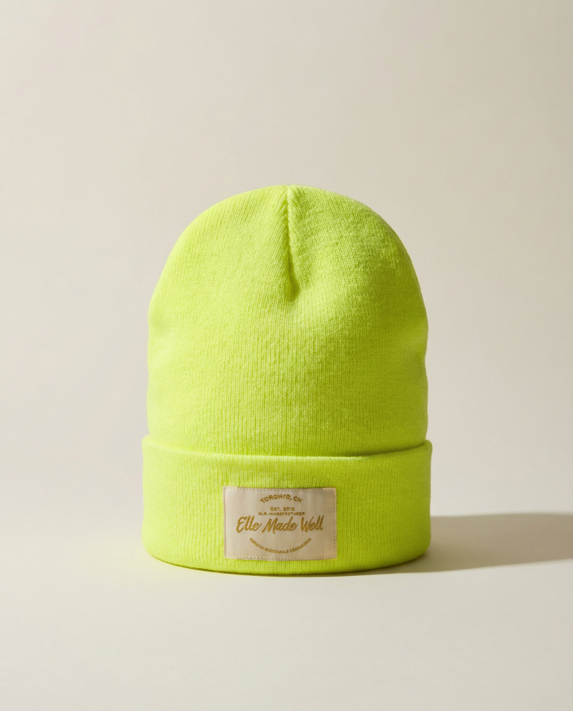 Vintage Label Beanie - Chartreuse