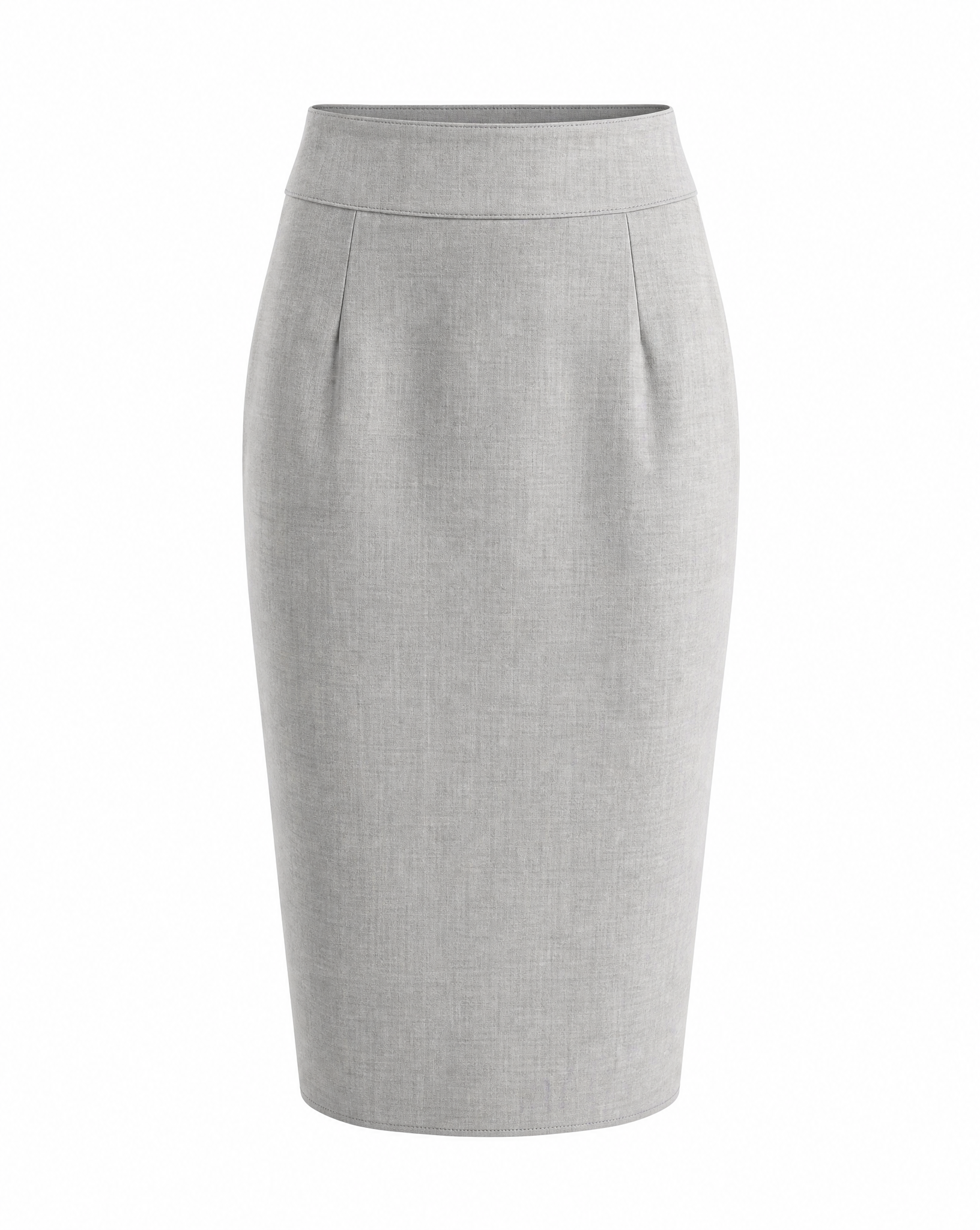 Classic Stretch Pencil Skirt – Light Grey