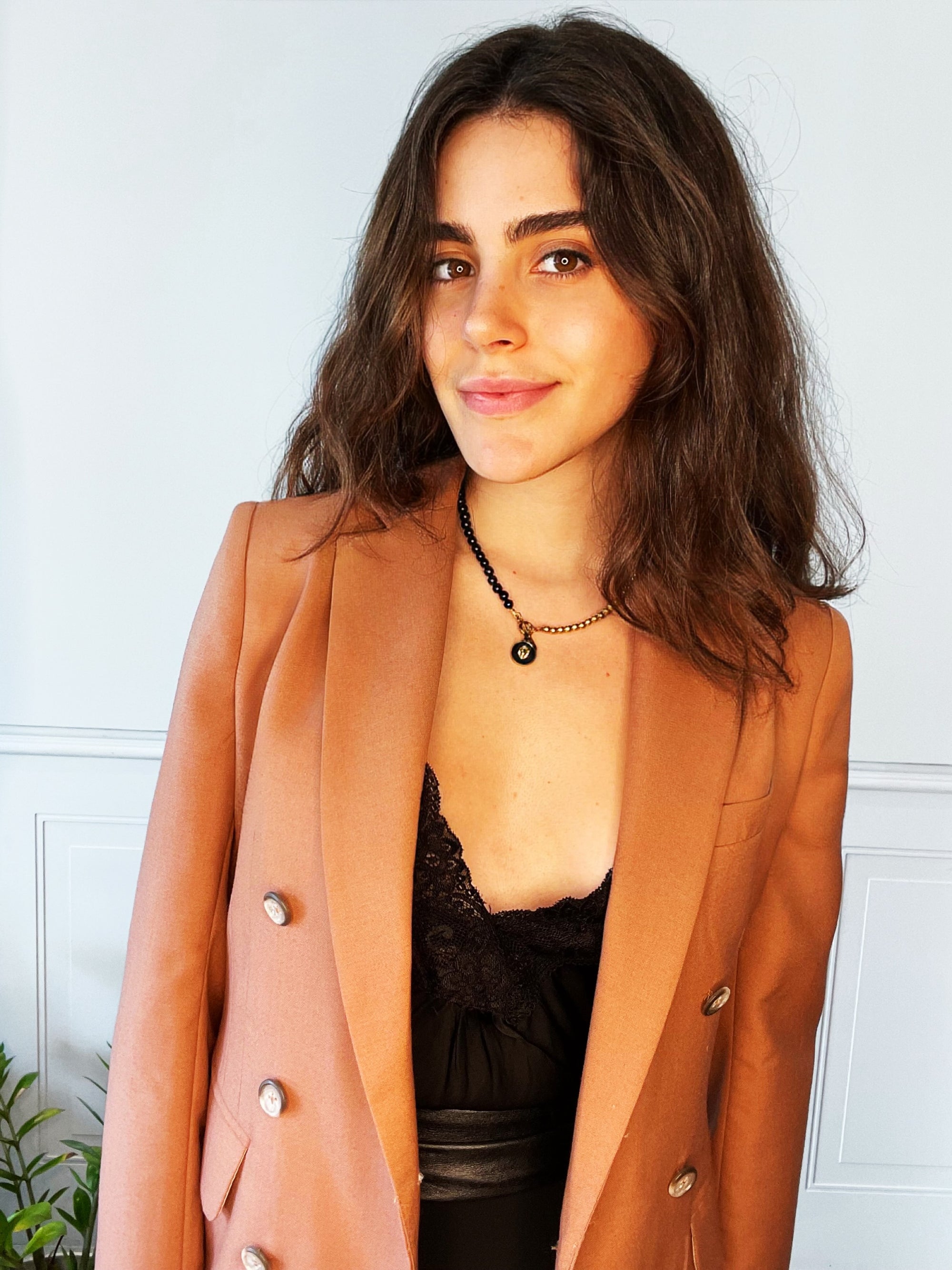 Classic Double Breasted Blazer - Blush Coral