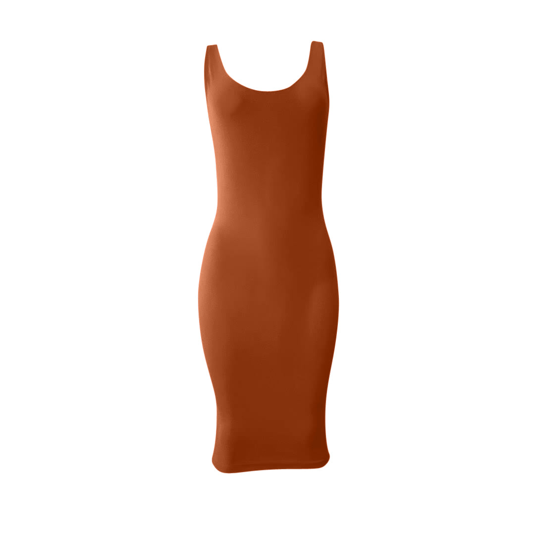 Seamless Tank Dress - Rust Brown