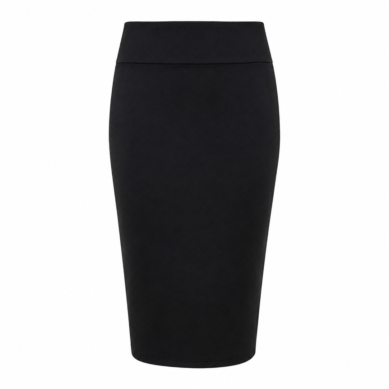 Black Travel Pencil Skirt | Pull-On Stretch Jersey | Made in Canada